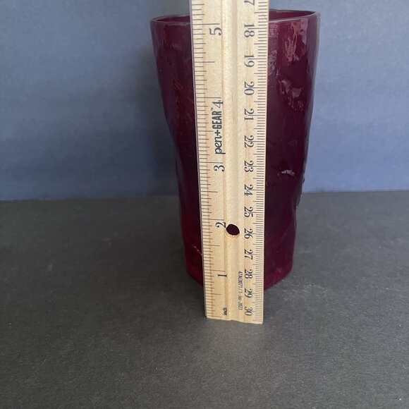 Vintage Morgantown Crinkle Ruby Tumblers Mid Century Modern - Picture 4 of 5